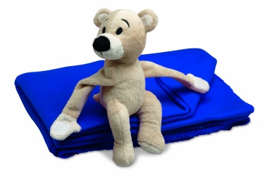 Logotrade reklamprodukter bild: Fleece-filt med en nalle på