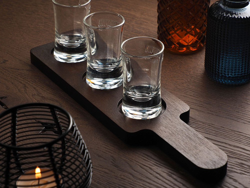 Logotrade profilprodukter bild: Trä 3 Shot Servering Board 1863121