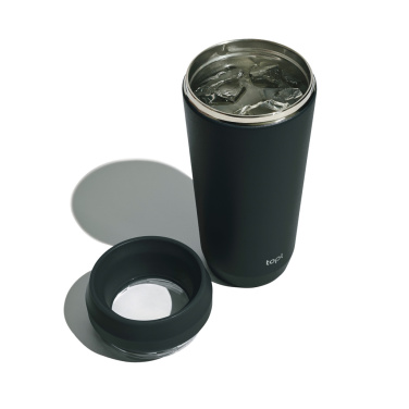 Logotrade profilprodukter bild: Topl To Go-glas i återvunnet stål Patenterat 360-lock 354 ml