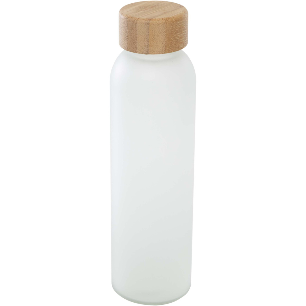 Logotrade profilprodukter bild: Lume 500 ml matt glasflaska av silikatglas med bambulock