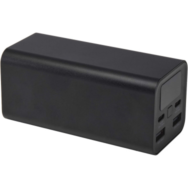 Logotrade reklamprodukter bild: Acamar 20 000 mAh 70 W powerbank för bärbar dator av återvunnen aluminium