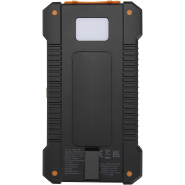 Logotrade profilreklam bild: Altair 5 000 mAh 10 W robust solcellsbank av återvunnen plast med inbyggd ficklampa
