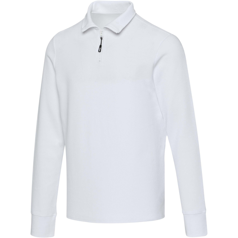 Logotrade profilprodukter bild: Zeus långärmad unisex piké med halv dragkedja